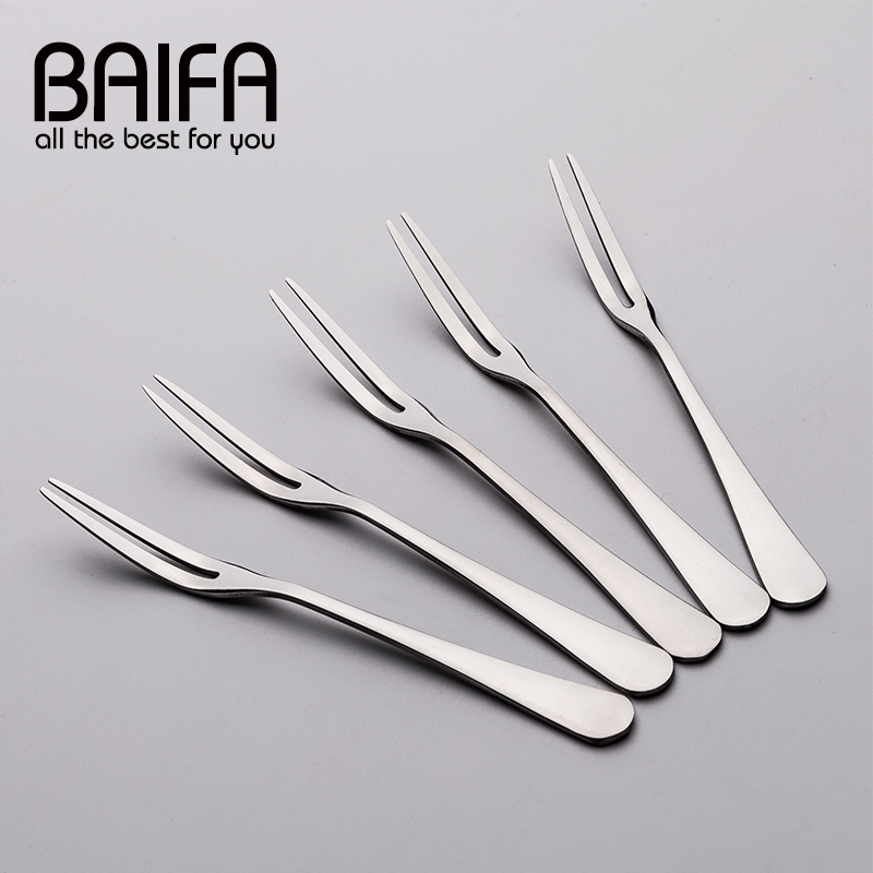 Stainless Steel Fruit Fork Fruit Sign Creative Fashion Fork South Korea Cake Sweet Pitchfork Small Fruit Inserts Two Bareds