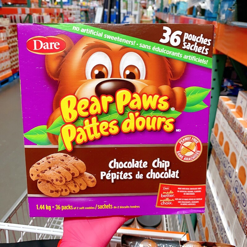 Canada Direct mail Dare Bear Paws Bear Palm Shape Chocolate Whole Wheat Cereal Soft Cookie Cookie