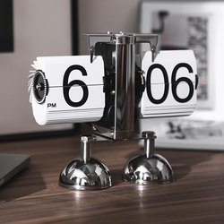 Balance Digital Automatic Page Turning Clock Mechanical Desktop Clock Creative Ornaments Living Room Accessible Luxury Fashion Simple European Style