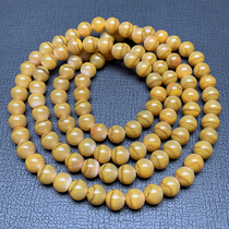 Upper Valley Warring States red agate with high porcelain moisturizing beautiful yellow frozen meat wrapped silk 108 rosary beads play accessories