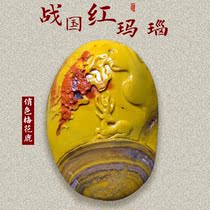 Warring States red agate deer have your pretty color carved sika deer pendant carving seal carving gift