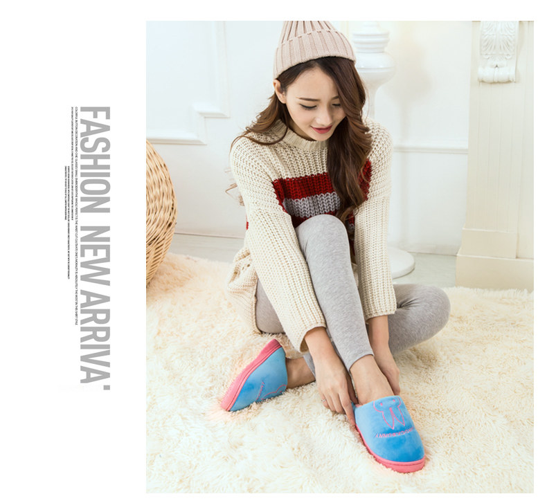 Pantoufles enfants en suède pour hiver - semelle caoutchouc - Ref 1003834 Image 30