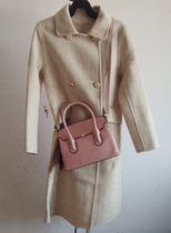 Pink Head Layer Cow Leather Single Shoulder Bag Slanted Satchel Sports Casual Bag