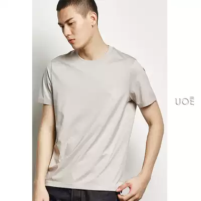 UOE word of mouth Series 50 Times Machine wash as new 100 pull Frame Cotton men silky anti wrinkle short sleeve round neck T-shirt