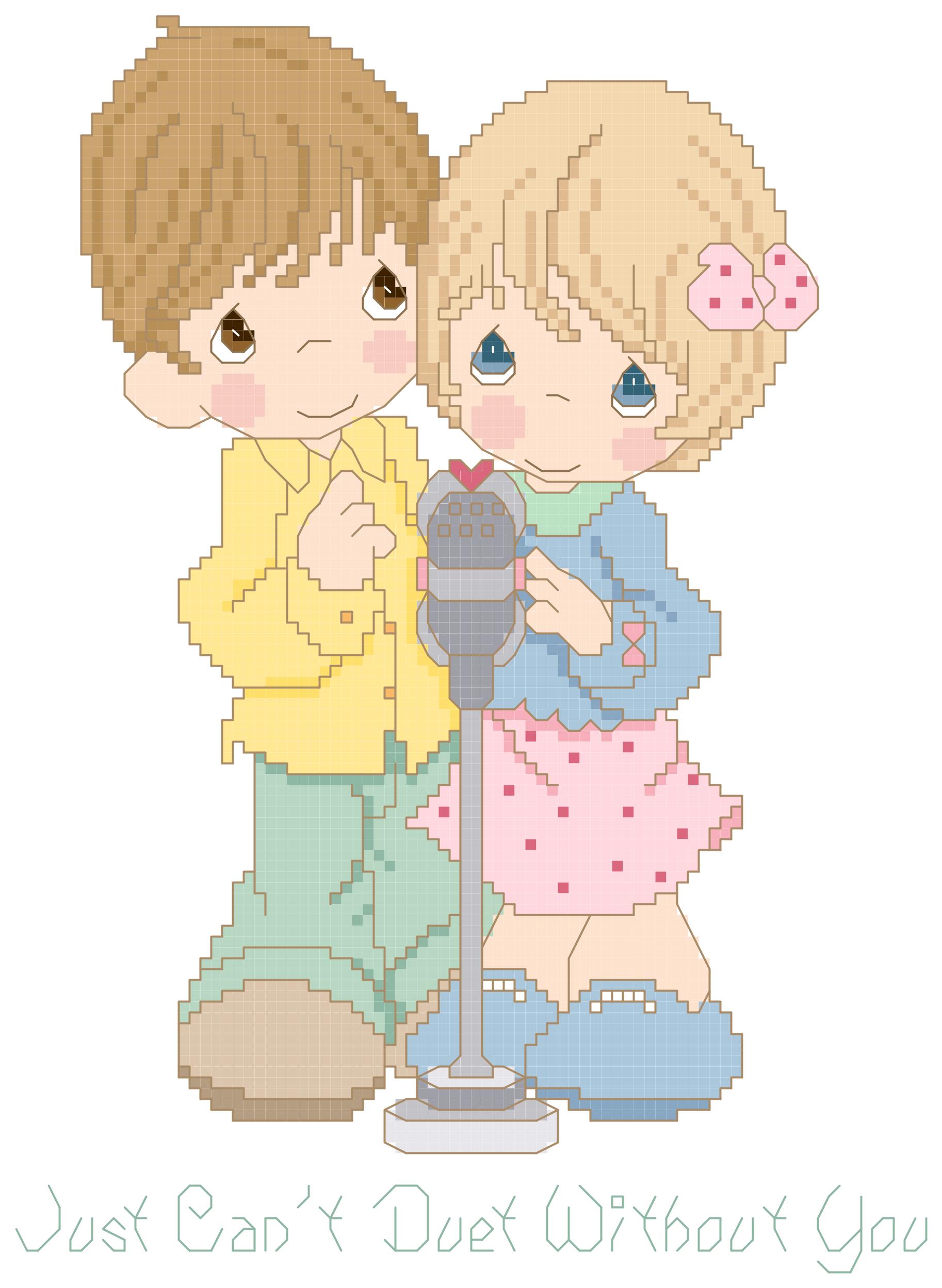 Cross stitch electronic drawing 4576 water drop doll 309 cute cartoon 85W*116H29 color PAT source file