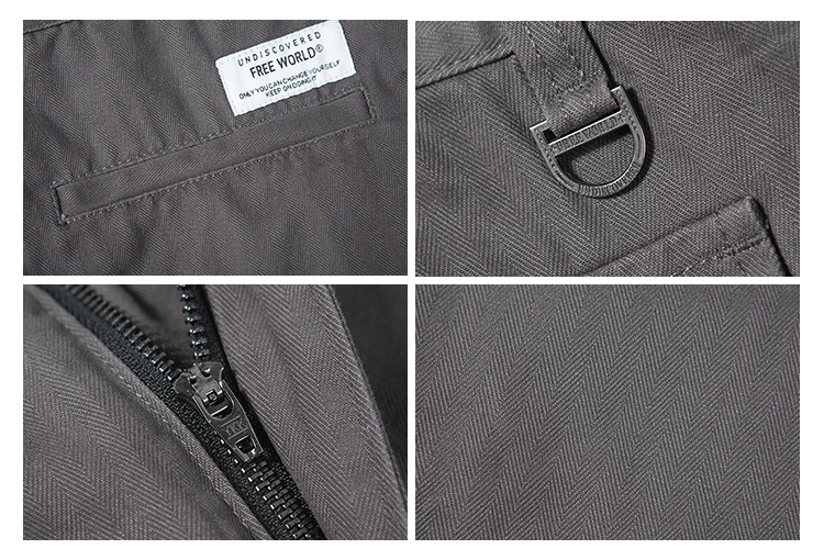 Phiên bản sửa đổi MIỄN PHÍ 18SS của mẫu xương cá P44 Ami pocket túi lớn trên đầu gối dụng cụ lỏng lẻo quần jogger nam