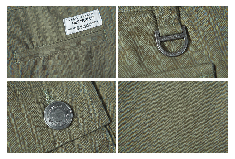 Phiên bản sửa đổi MIỄN PHÍ 18SS của mẫu xương cá P44 Ami pocket túi lớn trên đầu gối dụng cụ lỏng lẻo quần jogger nam