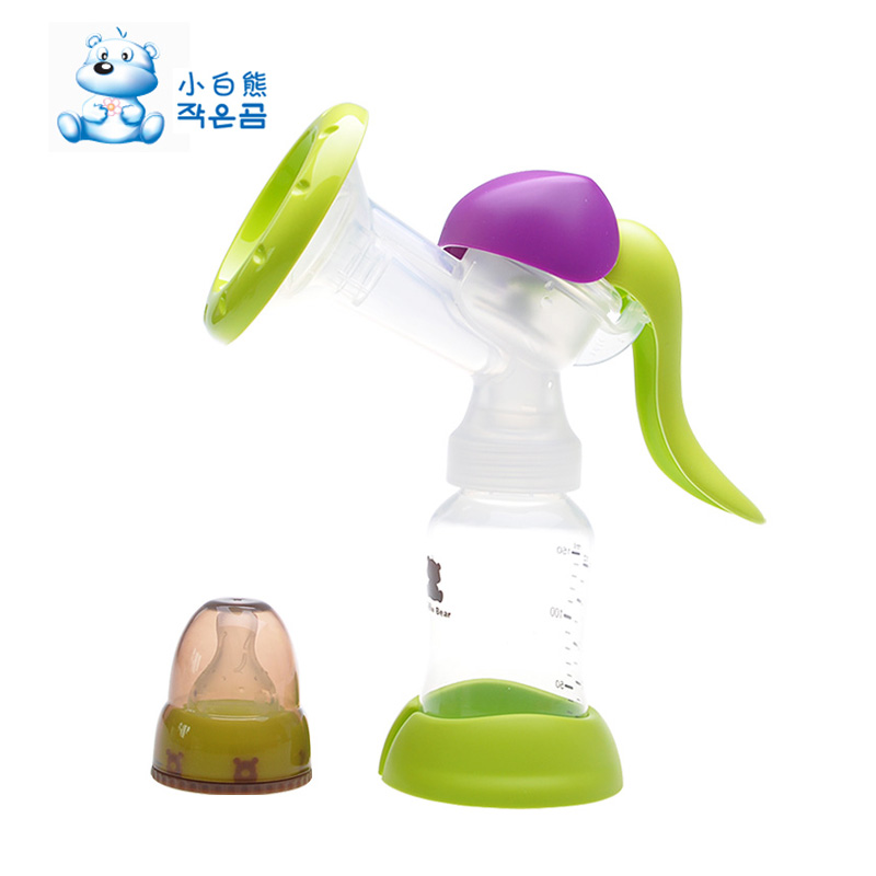 小白熊手动吸奶器 孕产妇吸乳器HL-0822 附奶瓶