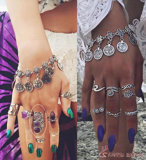 Thời trang châu Âu và Mỹ phụ nữ phong cách retro boho vòng tay trang trí nữ mô hình quốc gia gió vòng chân trang sức bãi biển - Vòng chân vòng chân titin ko gỉ