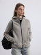 THESOONG Austrian velvet spring women's slimming casual zipper cardigan hooded sweatshirt short jacket