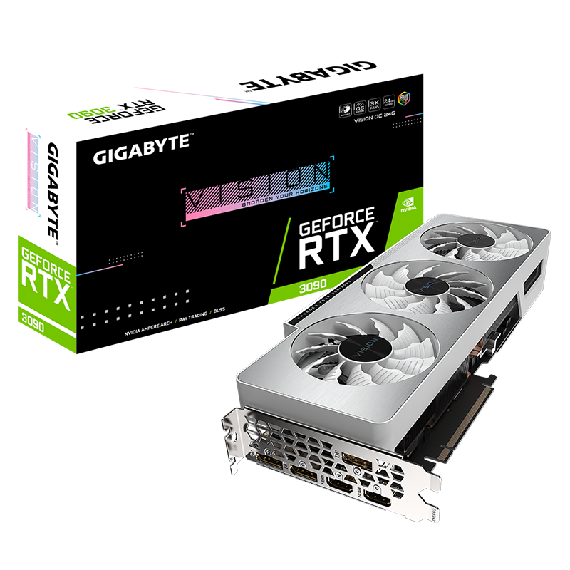 The Tech Gia GV-N3090 VISION OC-24GD Snowhawk Gaming Graphics Card NEW COUNTRY WHITE