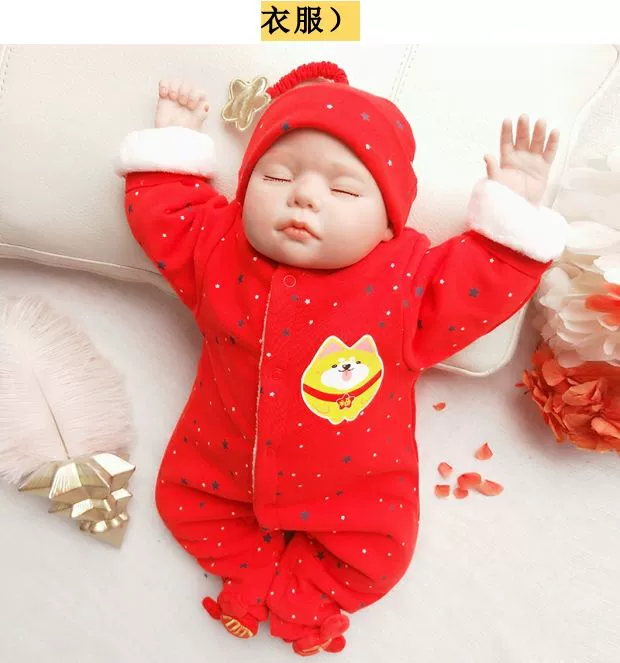 Baby Full Moon Service Red Trăm ngày Nữ Sơ sinh Em bé Năm mới Quần áo Quần áo Xiêm Quần áo nam dày Bộ mùa đông