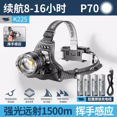 Head-mounted strong light headlight special forces outdoor charging fishing night fishing super bright xenon lamp 52000 large capacity