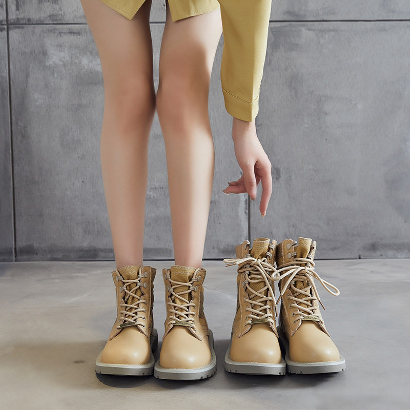 Outdoor High Cylinder Mountaineering Shoes Women Non-slip Waterproof Breathable Genuine Leather Locomotive Combat Ecclesial Desert Boots Men Climbing Shoes