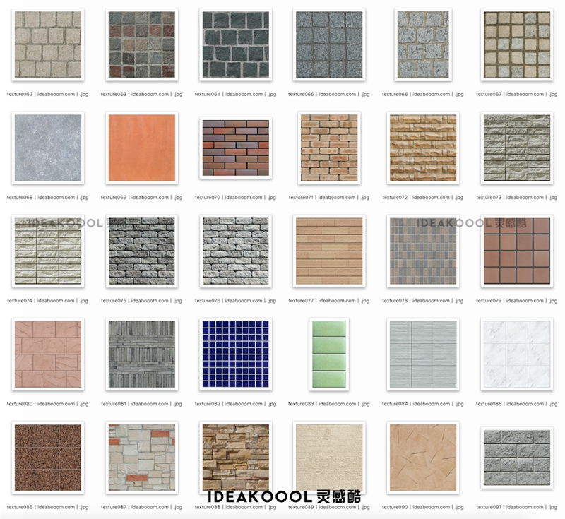 铺装无缝贴图丨室内外铺装石材花岗岩木地板砖墙面材质贴图SU模型丨