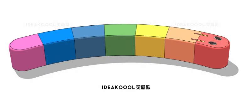 儿童休息座椅活动场地配套设施游乐园SU模型丨