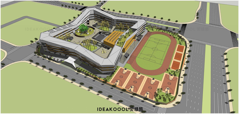 宁波江北区甬江实验学校SU模型丨