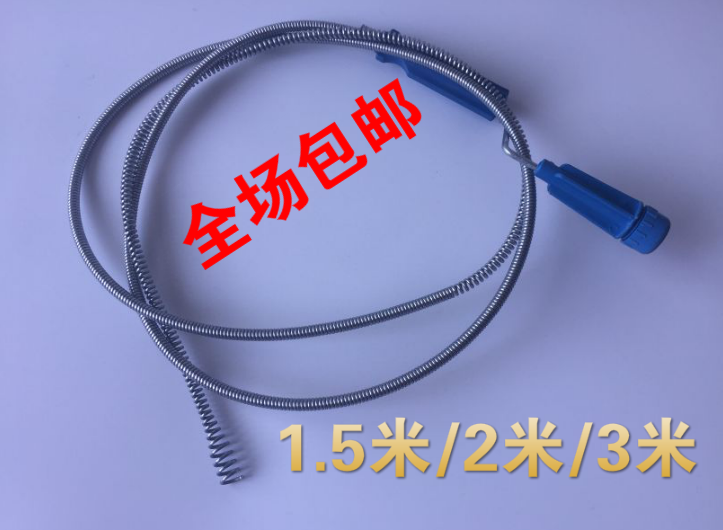 Through Sewer Pipe Theiner Kitchen Toilet Floor Drain Blockage Dredge steel wire spring Hair Tool 1 2 3 m