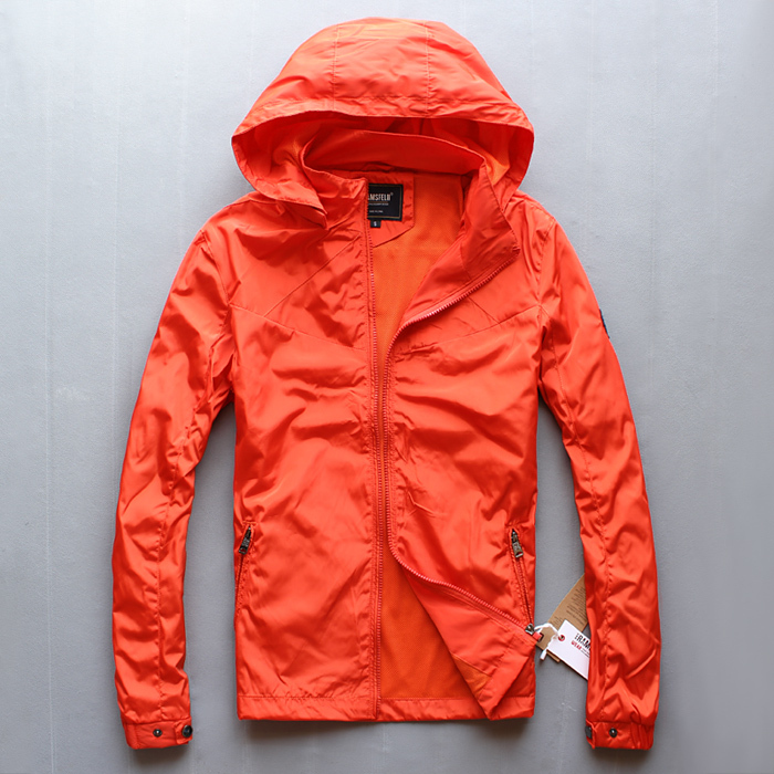 Men's Spring and Autumn Thin Sports Jacket, Youth Trendy Hooded Casual Jacket, Loose Long-Sleeved Hooded Large Size Windbreaker