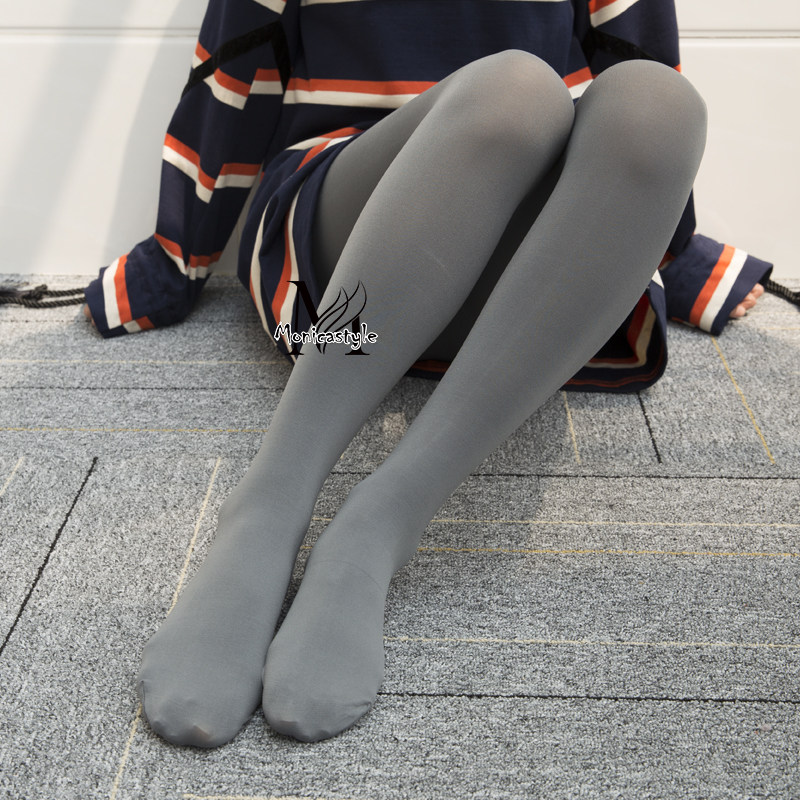 Autumn thickening 80D micro-pressed legs are thin and full matte velvet inner pantyhose gray skin tone pantyhose women