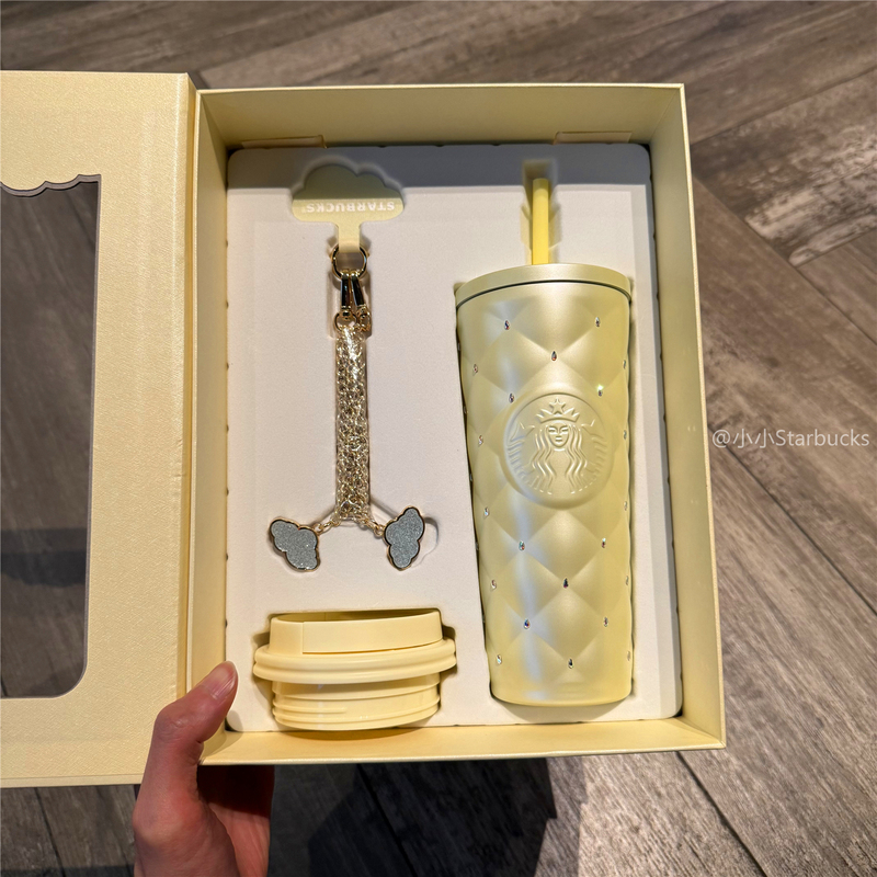 Starbucks Cup 2026 Mood Weather Station Double-Lid Stainless Steel Diamond Surface Insulated Straw Coffee Drinking Cup Gift Box