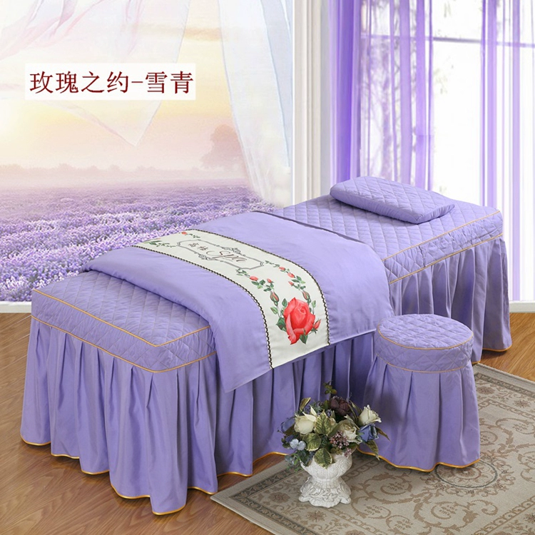 Nhiều màu sắc lựa chọn thẩm mỹ viện trải giường bốn bộ giường massage vật lý trị liệu giường đặt phong cách tối giản châu Âu