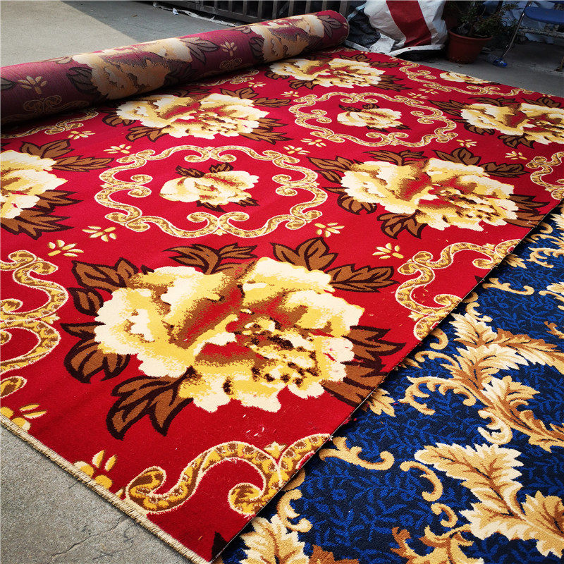 Custom Plant Floral Printed Carpet Stairs Living-room Chemical Fiber Full Flame Retardant Thickened Wilton Abrasion-Proof Soundproofing Mat