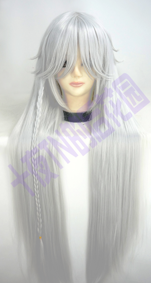 ten Night TN-Black Deacon Funeral Home One meter silver grey styling subsection COS PLAY wig