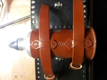 Outdoor Travel Sport Pot (cup) Bike Motorcycle Kettle Bracket Genuine Leather Cup Sleeve