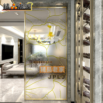 Modern simple new Chinese carved tempered double-sided frosted translucent art glass screen partition shoe cabinet 1303