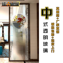 Carved flower Transparent tempered decorative art glass partition wall screen Home decoration custom made new Chinese corridor aisle