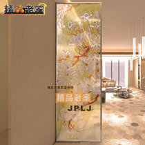 Customized simple modern carved tempered light transparent art glass small apartment Net red partition wall screen Magnolia orchid