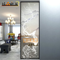 Carved tempered frosted light transparent art glass American modern porch dry and wet separation partition wall screen Elk