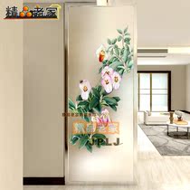 Frosted tempered carved decorative art glass screen partition wall home improvement porch aisle toilet pastoral Nordic