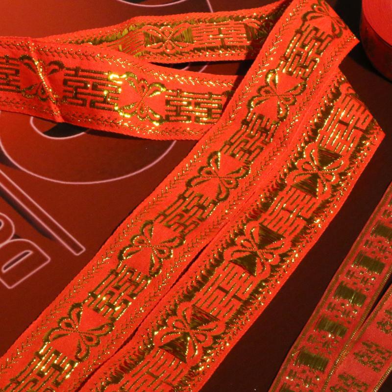 Wedding items Ribbon Red Rope Dowry Bale Bale Bundled With Rope Wedding Bride Accompanied by Wedding Bride with Festive Character Red Cloth Ribbon