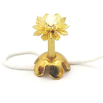 Telescopic lamp holder Easy knot lotus vegetarian oil lamp holder Vegetable oil for lamps Buddha utensils for utensils Wordless Lotus Emperor yellow set Yilian