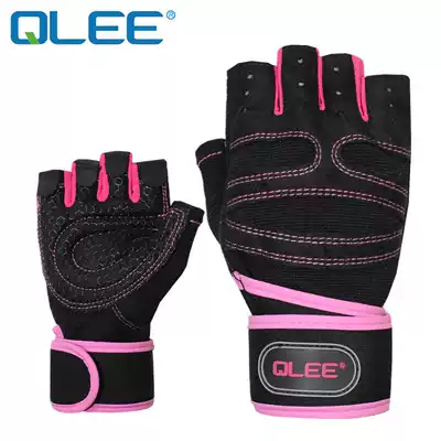 qlee fitness gloves half finger gym men and women sports training dumbbell extended wrist guard non-slip breathable 1229
