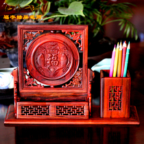 Pen holder Business card box dual-use desktop mahogany red acid branch handicraft ornaments Pen bucket office desktop business gifts