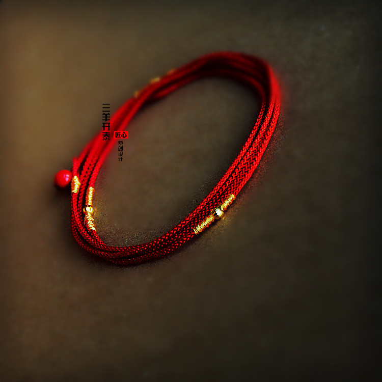 Sansheng Kaitai Red Waist chain 999 gold pure gold transshipment beads opening up financial and security and the life of men and women present