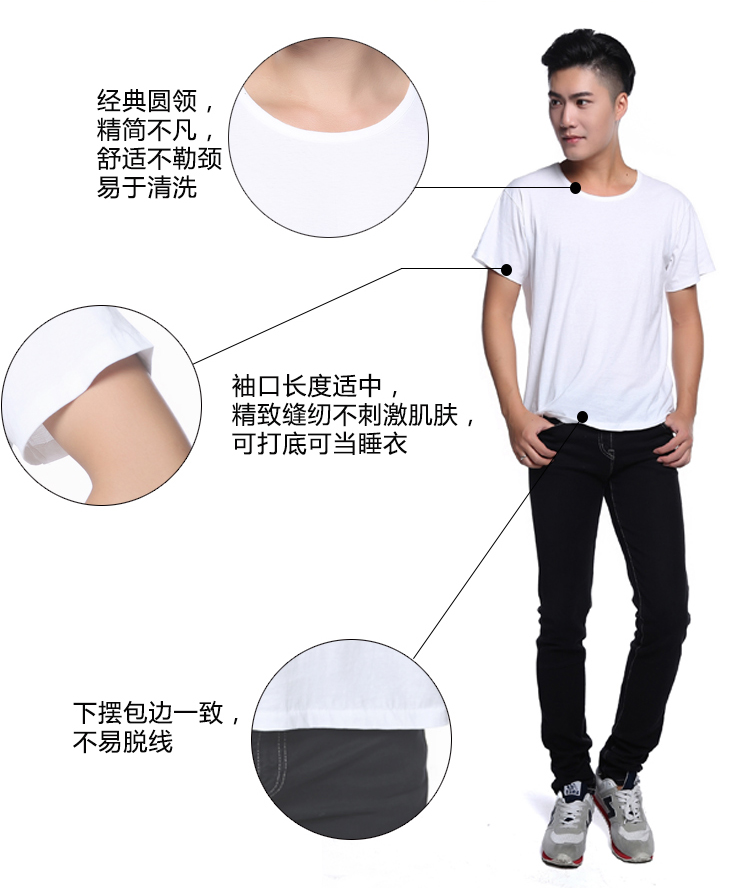 Nam cotton trung niên mùa hè lỏng cũ áo áo yếm trong vòng cổ ngắn tay T-Shirt t-shirt cotton