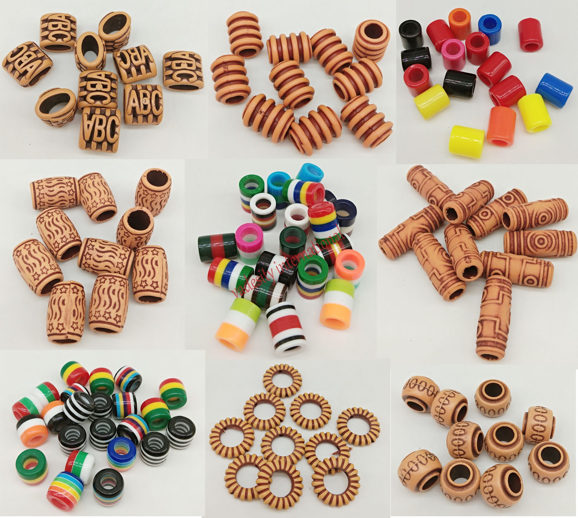 Vadesity colorful dredlock rasta braid hair beads pendants
