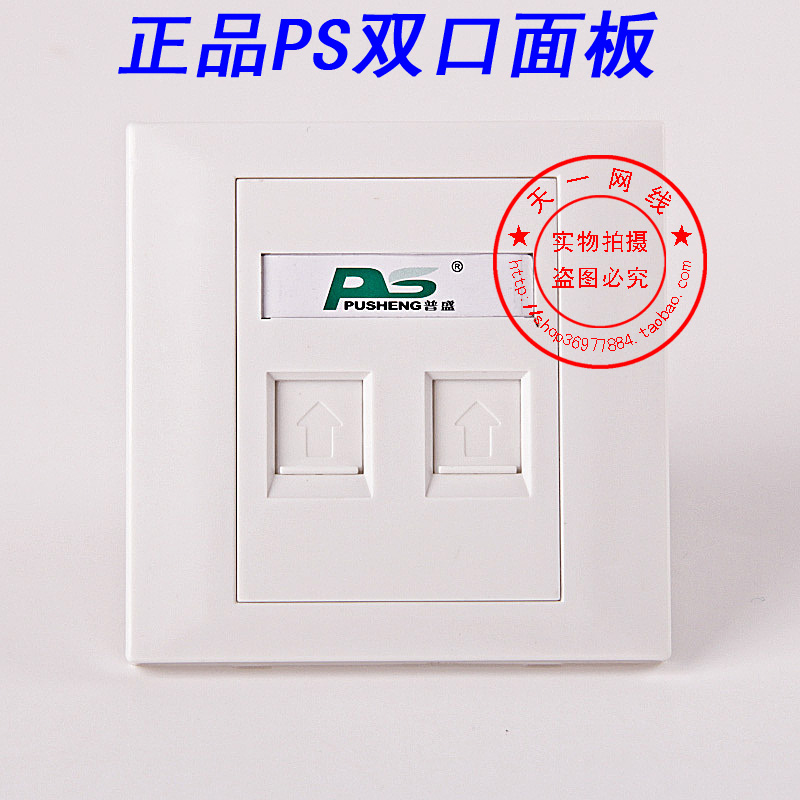 PS Dual-mouth Panel PuSheng Double-mouth Panel Internet Outlet Panel thickened Howard Type