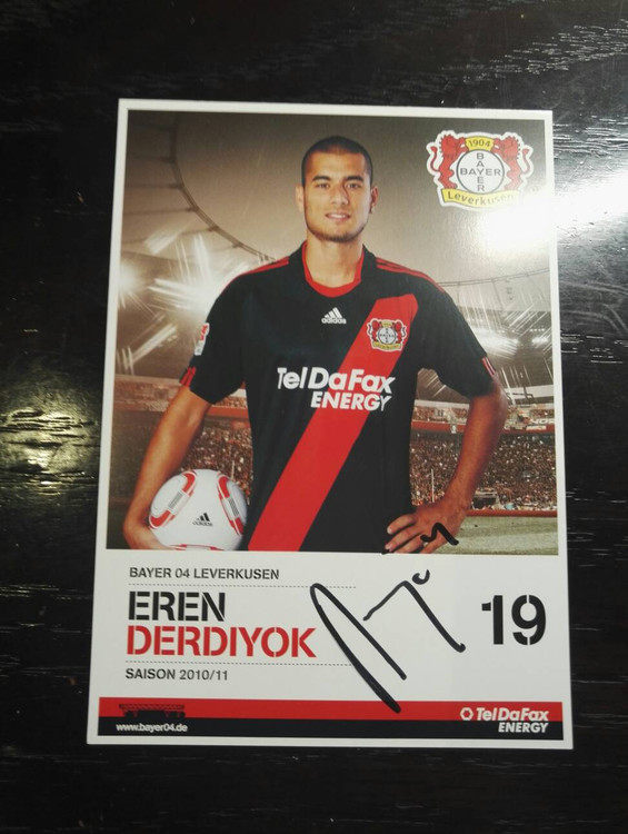 Official autographed card from Der Dijk, Hoffenheim, Leverkusen, Switzerland