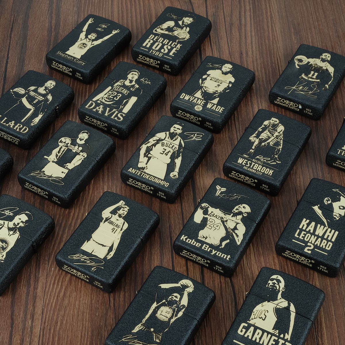 Kobe Bryant, James Curry, Wade, Letter Brother, Iverson, Durant, Maddy, Lillard, Ross, Creative lighter