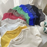 Детская хлопковая футболка с коротким рукавом для мальчиков, из ворсистого хлопка, круглый воротник, подходит для подростков