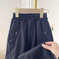 Много -карманные штаны работников черные 04 пружина и осень новая модель