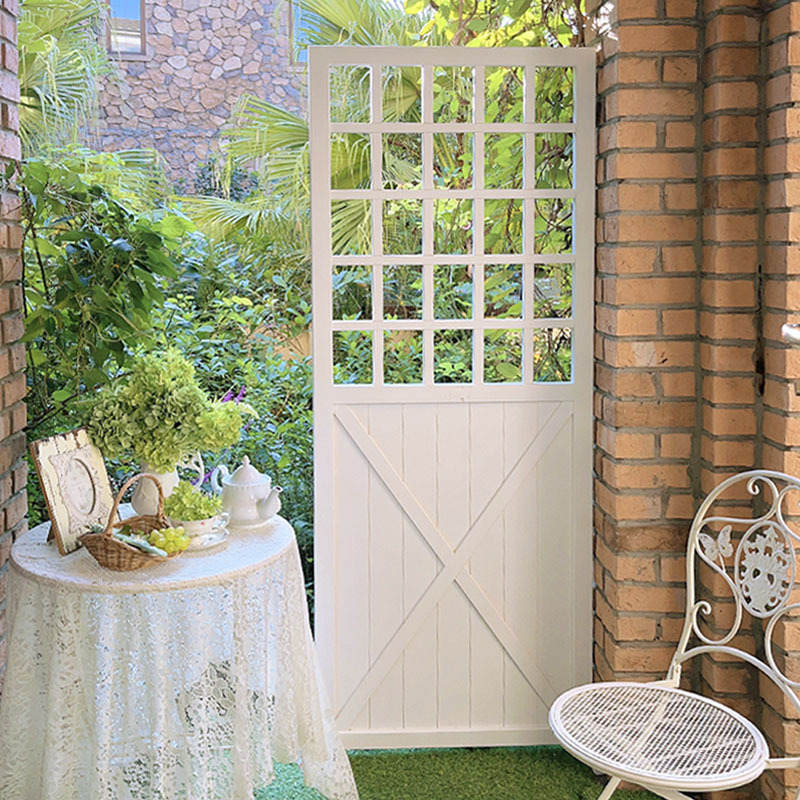 American-Style Country Partition Folding Screen Modern Door Panel Entrance Foyer Screen Courtyard Solid Wood Decorative Balcony Screen Shelf