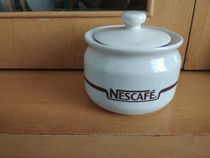 Nestle early coffee sugar bowl white collectible commemorative