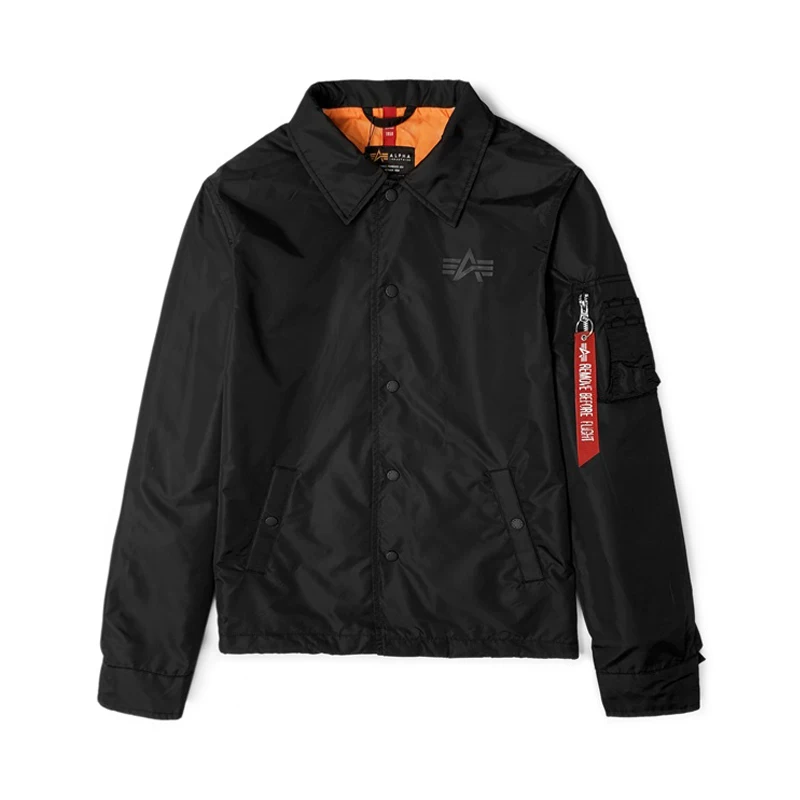 Куртка-ветровка Alpha Street Coach Jacket от Alpha Industries, повседневная, лацканная застёжка, модный
