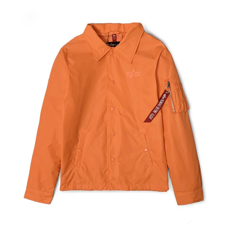 Куртка-ветровка Alpha Street Coach Jacket от Alpha Industries, повседневная, лацканная застёжка, модный